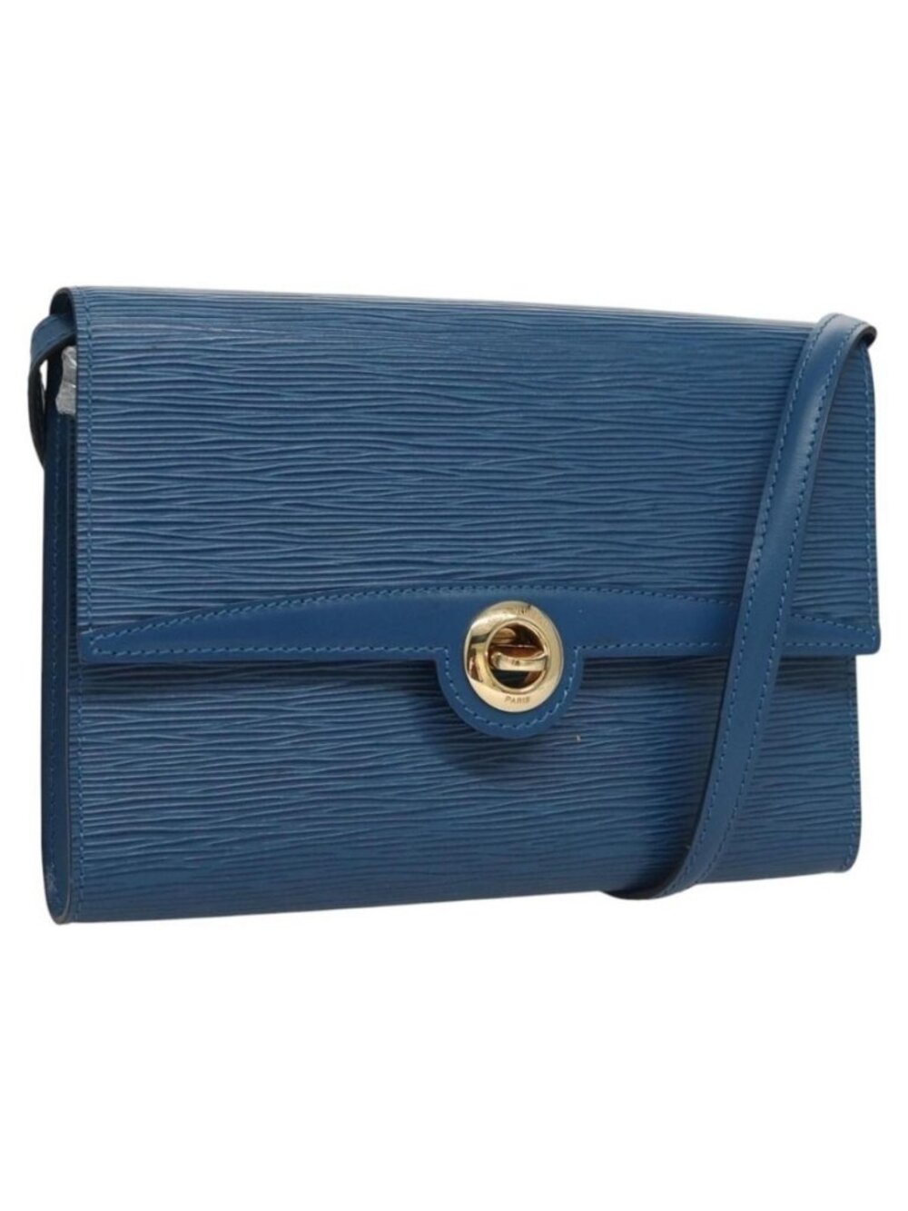 Authentic LOUIS VUITTON Epi Pochette Arche Shoulder Bag Blue M52575 LV